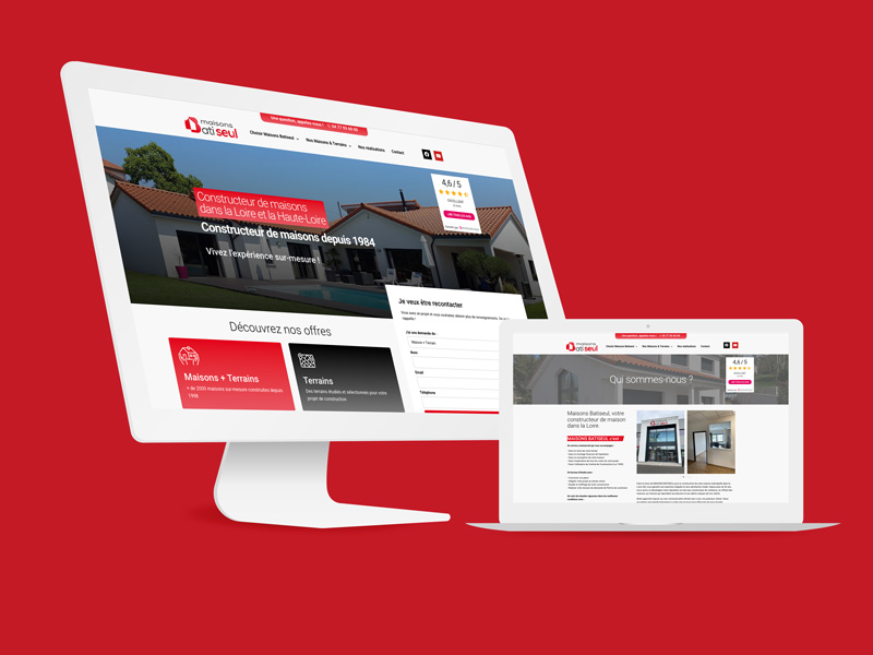 Pages du site Maisons Batiseul conçues par JLS Studio, agence web dans la Loire