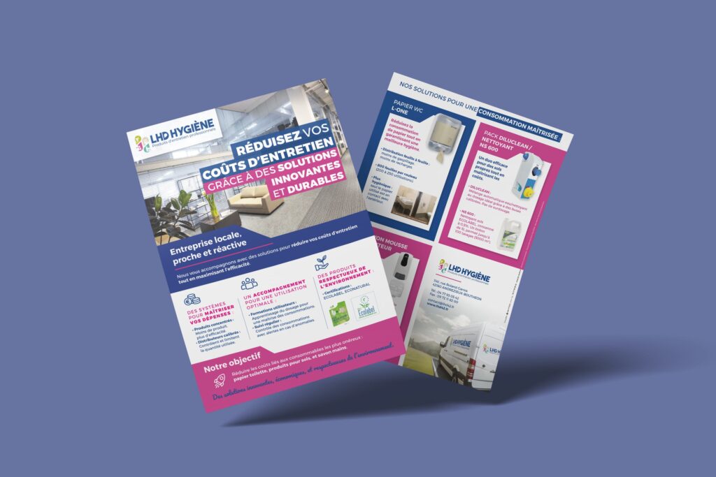 Flyer LHD Hygiène réalisé par JLS Studio, agence de communication dans la Loire