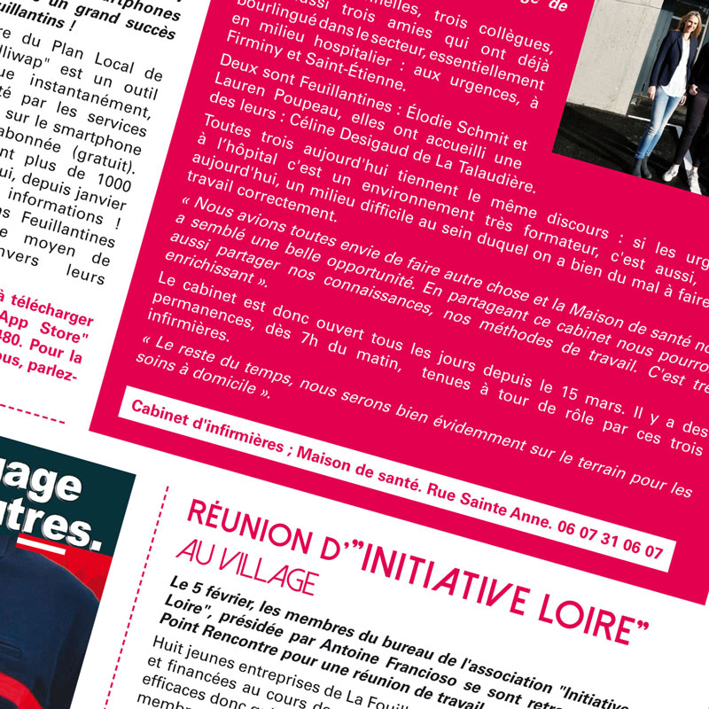 Supports imprimés pour la commune de La Fouillouse 4 Détail du bulletin municipal de La Fouillouse réalisé par JLS Studio