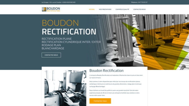 Site internet Boudon Rectification réalisé par JLS Studio, agence web dans la Loire