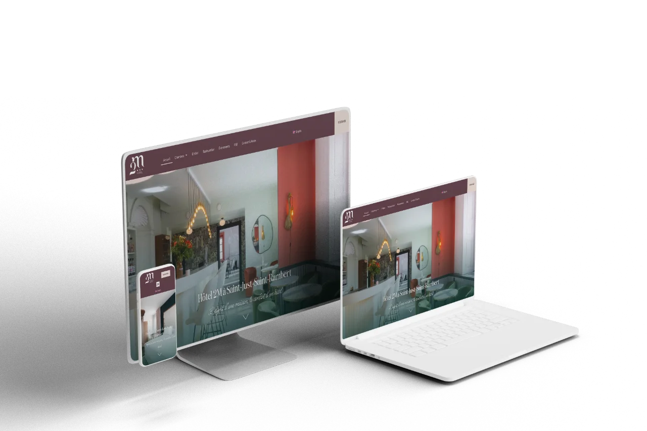 Site internet de l'Hôtel 2M réalisé par JLS Studio