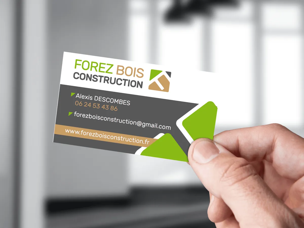 Carte de visite Forez Bois Construction imprimée par JLS Studio